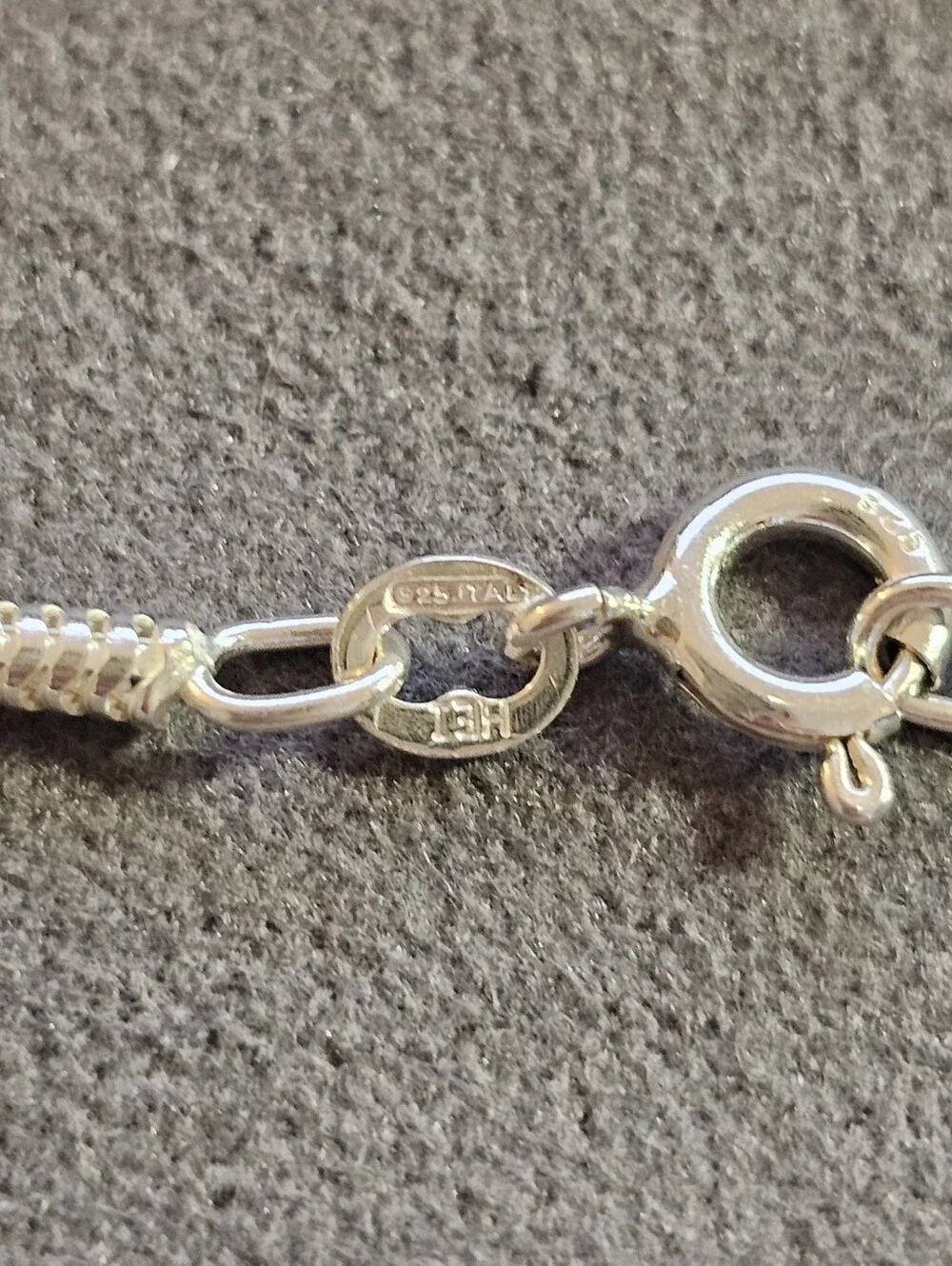 7 3/4 inch Sterling Silver Snake Chain Bracelet - Italy